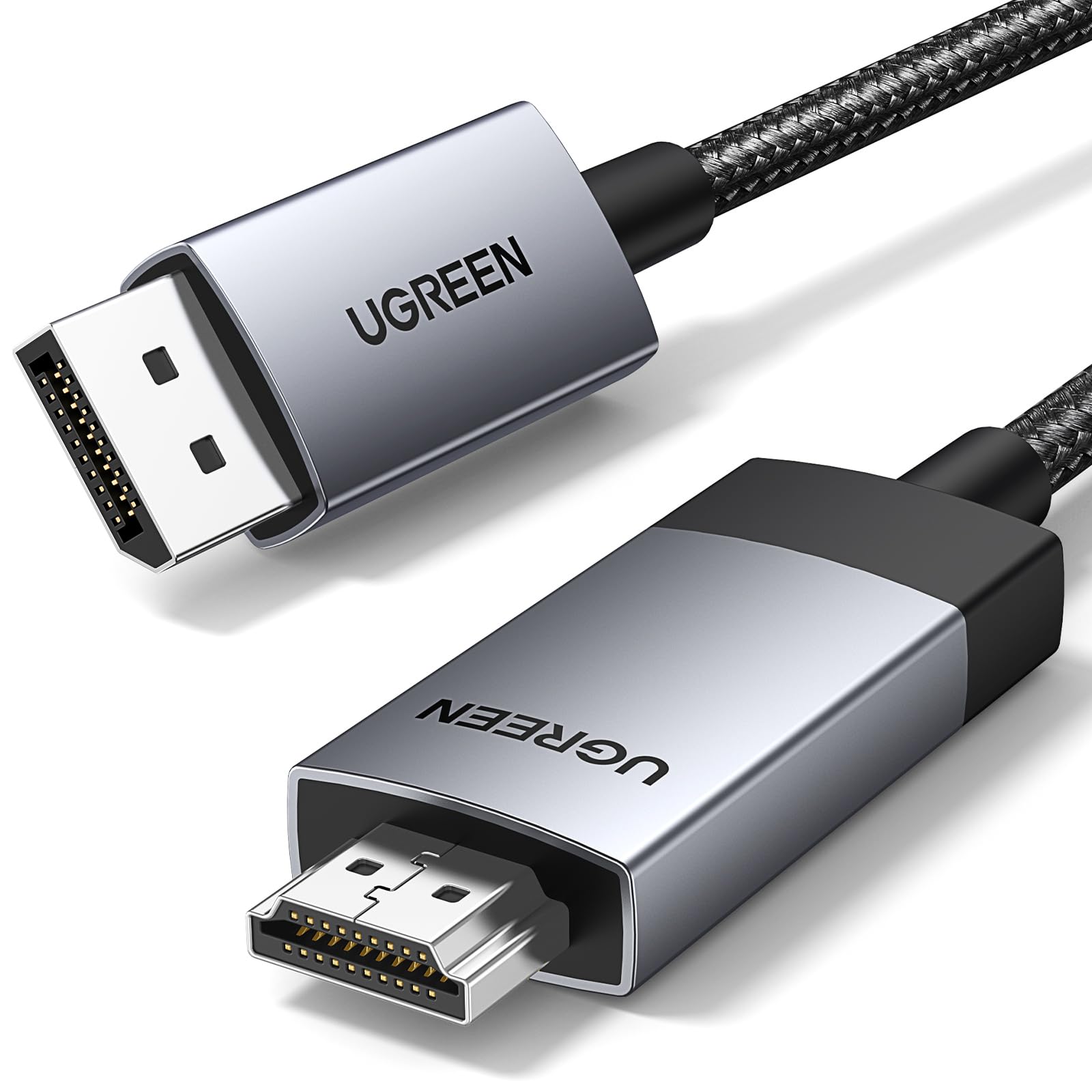 UGREEN DisplayPort-HDMI 変換ケーブル アクティブ4K@60Hz 2K@144Hz ディスプレイポート hdmi 変換 ア..