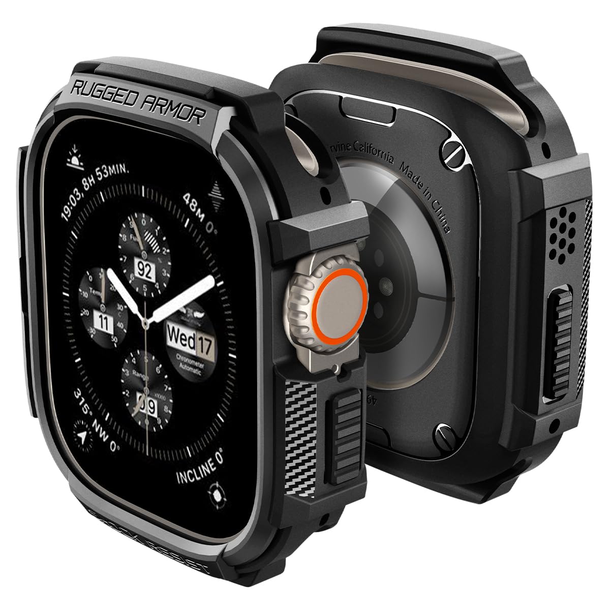 Spigen Apple Watch Ultra2/Ultra P[X 49mm Ή  Ռ z ^tlXfUC 菝 h~ ϏՌ یJo[ MbhEA[}[ ACS05456 (}bgEubN)