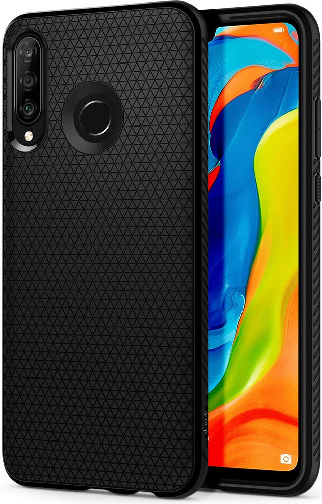 Spigen HUAWEI P30 lite ケース TPU 米軍MIL規格取得 耐衝撃 リキッド・エアー L39CS25738 (マット・ブラック)