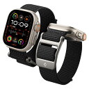 Apple Watch バンド ナイロン 49mm | 45mm | 44mm | 42mm コンパチブル ファブリック 速乾 簡単装着 調節可能 ベルクロあり 軽量 耐久性 スポーツバンド Apple Watch Ultra 9 / 8 / SE2 / 7 / 6 / SE / 5 / 4 / 3 / 2 / 1 対応 デュラプロ・フレックス AMP02465 (ブラック)