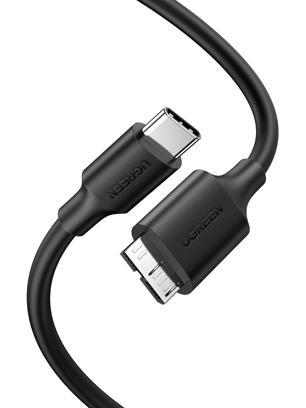 UGREEN USB-C to MicroB ケーブル 0.5m USB C 外付けhddケーブル Type C to USB 3.0 Micro B 3A急速充電と5Gbpsデータ転送 Macbook（Pro）/HDD外付けハードドライブ/Seagate/Camera 3など対応-0.5m