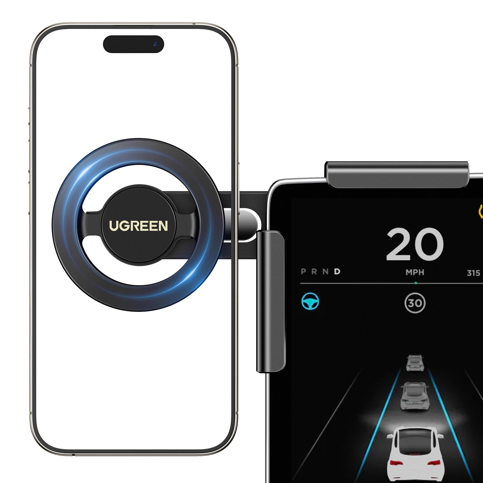 UGREEN スマホホルダー 車タッチスクリーン テスラ用 MagSafe 最強マグネットパワー マグネット式車載携帯ホルダー テスラ用 車 iPhoneホルダー iPhone 15 14 13 Plus Pro Maxシリーズに対応