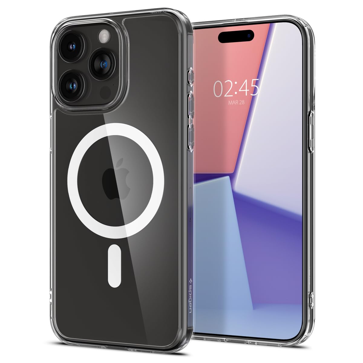 Spigen iPhone 15 Pro Max ケース クリア MagSafe対応 ストラップホール 軽量 エアースキン ハイブリッド マグフィット ACS06556 (ホワイト)