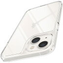 Spigen iPhone13 ケース ストラップホール付き 9H 背面強化ガラス 薄型 全透明 黄変なし tpuバンパー 三層構造 重さ31g 米軍MIL規格 耐衝撃 衝撃吸収 四隅滑り止め カメラ保護 ワイヤレス充電対応 クォーツ・ハイブリッド ACS03532 (クリスタル・クリア)