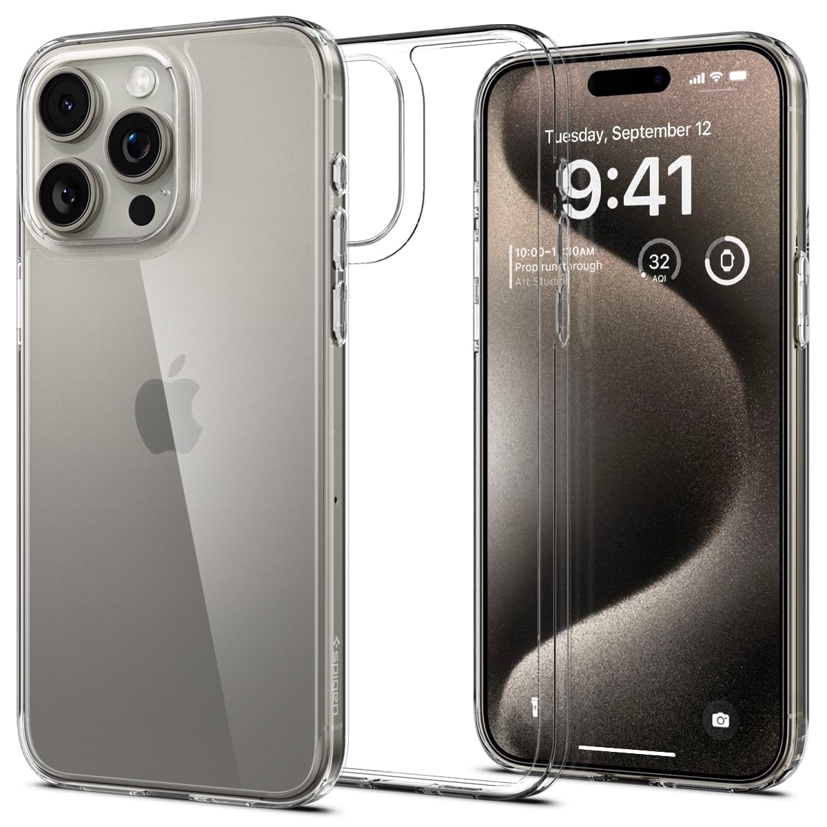 Spigen iPhone 15 Pro P[X NA ^ ϏՌ y 2d\ Yی C菝h~ CX[dΉ 1mm GAXLEnCubh ACS06697 (NX^ENA)