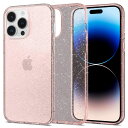 Spigen iPhone14ProMax ケース TPU ソフトケース キラキラ ラメ入り 米軍MIL規格取得 黄ばみ無し 傷防止 レンズ保護 薄型 軽量 リキッド・クリスタル グリッター ACS04811 (ローズ・クォーツ)