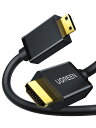 UGREEN mini hdmi to hdmi 変換アダプター hdmi ケーブル ハイスピード ミニ Mini オスオス 延長 中継 4K 3D Raspberry Pi Zero W ホームビデオカメラー Sony, Nikon D5500, Canon, Fujitsuなどに対応 2m