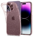 Spigen iPhone14Pro ケース TPU ソフトケース キラキラ ラメ入り 米軍MIL規格取得 黄ばみ無し 傷防止 レンズ保護 薄型 軽量 リキッド・クリスタル グリッター ACS04955 (ローズ・クォーツ)