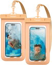 Spigen スマホ 防水ケース 小物 iPhone Android 最大 8.2インチ対応 タッチ可 顔認証 密封、水中撮影 お風呂 温泉 釣り 海に適用 IPX8認定 完全防水 ネックストラップ付属 A601 ACS06014 (アプリコット)