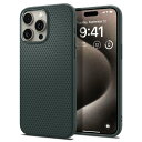 Spigen iPhone 15 Pro Max ケース マット ソフト 米軍MIL規格 耐衝撃 ワイヤレス充電 リキッド エアー ACS06564 (アビス グリーン)