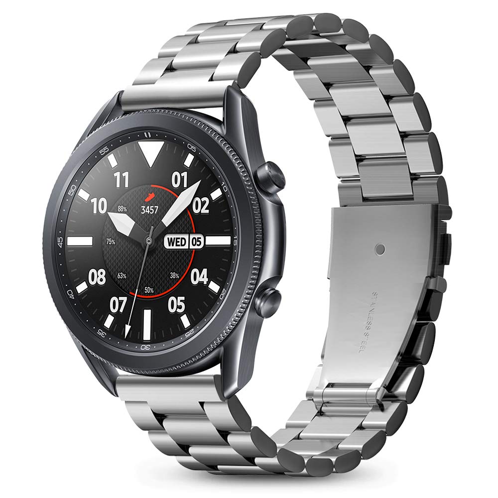 [Spigen] galaxy watch3 バンド 22mm ステンレス (Galaxy Watch 3(45mm)/Galaxy Watch(46mm)/Huawei Watch GT 2/Honor Magic Watch 2) モダンフィット 600WB24981 (シルバー)