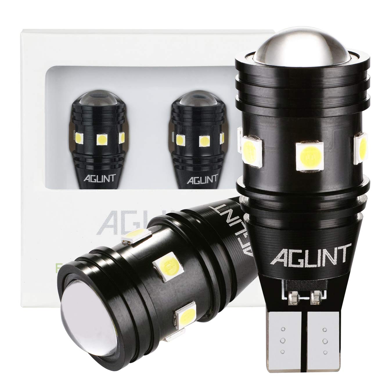 AGLINT T16 LED バックランプ 後退灯 キャンセラー内蔵 CANBUS 爆光 高輝度 無極性12V/24V兼用 10連3030SMD T15 W16W 921 912 LED バックアップ 6000K ホワイト車検対応 2個入り