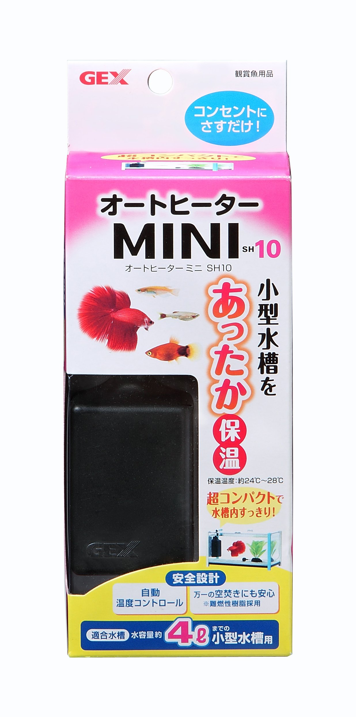 GEX AQUA HEATER オートヒーターミニ 10 24~28℃自動保温 安全機能付 SP規格適合 約4L以下の小型水槽用 ..
