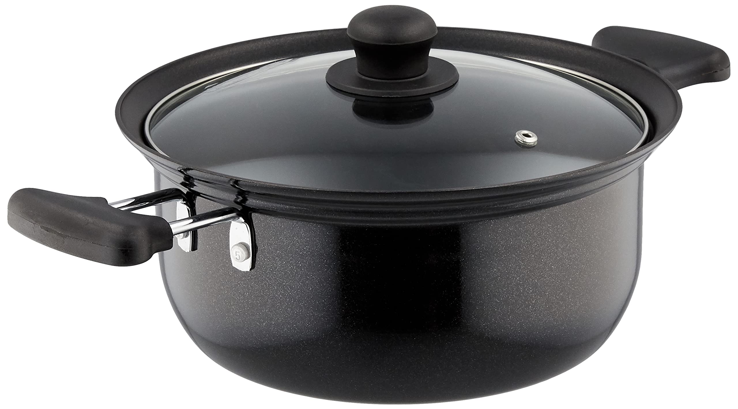 パール金属 バブシャッター ふっ素加工IH対応ガラス蓋付両手鍋 22cm HB-2874