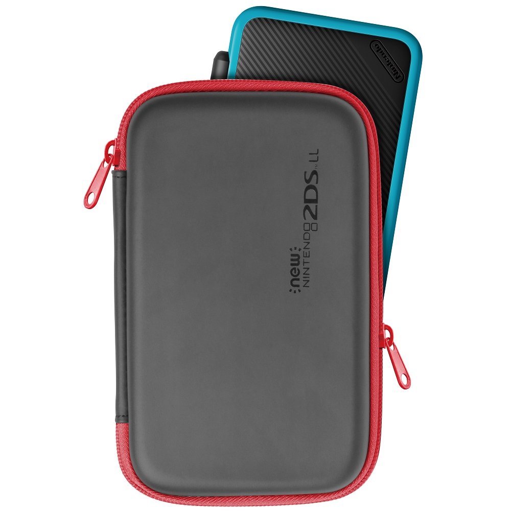 2DS LL対応スリムハードポーチ for Newニンテンドー2DS LL ブラック×レッド