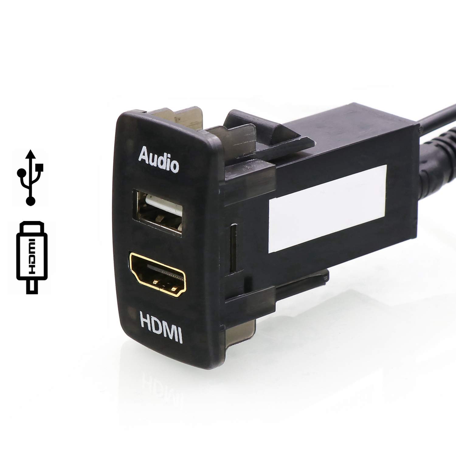 USB入力ポート＆HDMI入力ポート オーディオパーツ スイッチホールパネル HONDA ホンダ車系用 (サイズA:44*25.5mm)