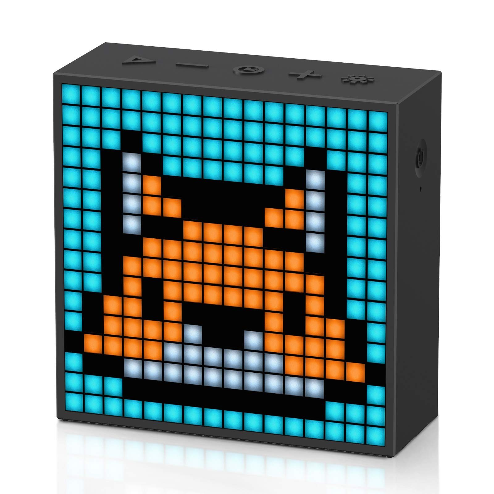 Divoom Timebox Evo ポータブルBluetoothスピーカー 音楽再生/強化された低音/時計付き/ピクセルアート/多機能使用/ハンズフリー通話/256 RGB LED/カレンダー（ブラック)