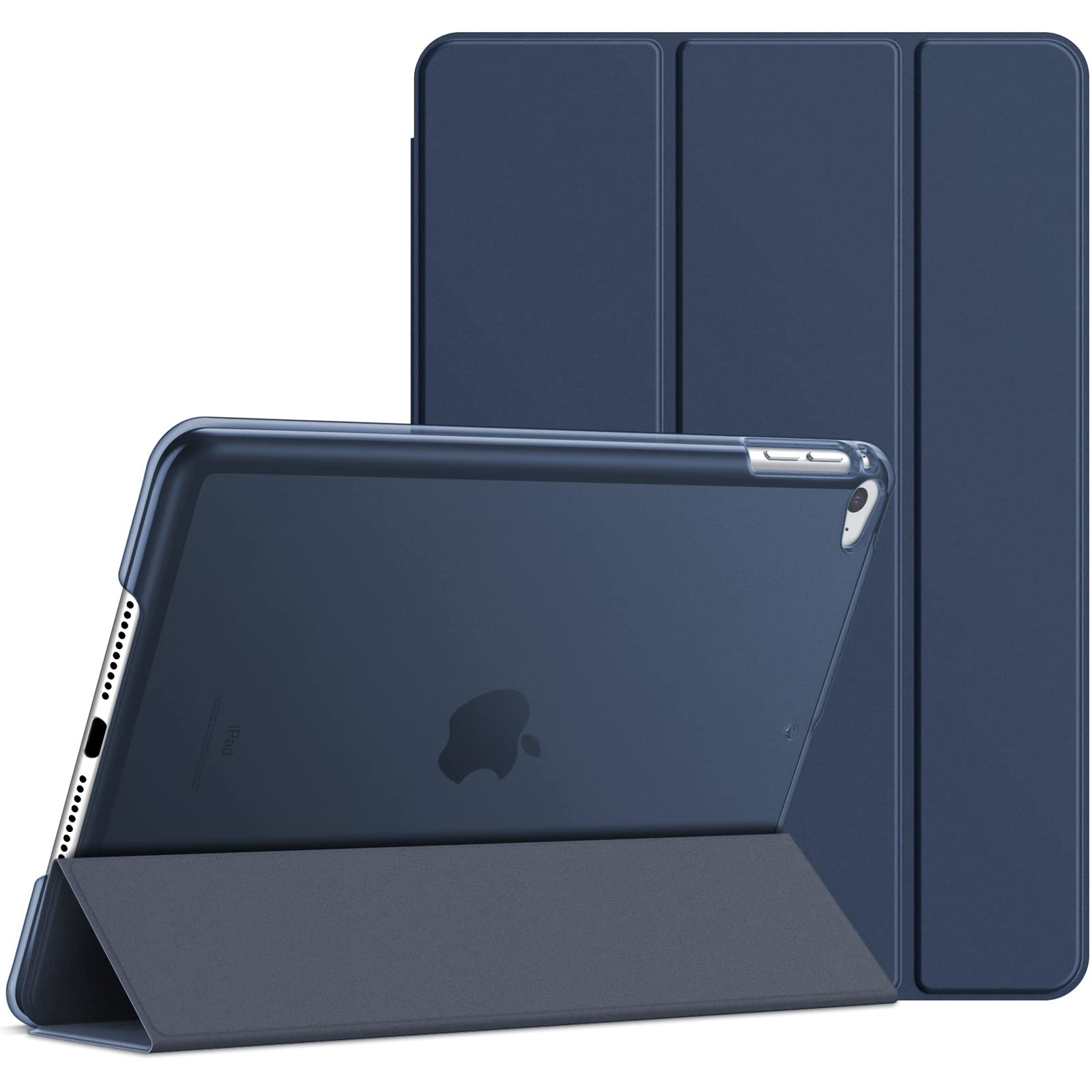 JEDirect iPad mini 4 ケース (iPad mini 5 2019モデル非対応) 三つ折スタンド オートスリープ機能 (紺..