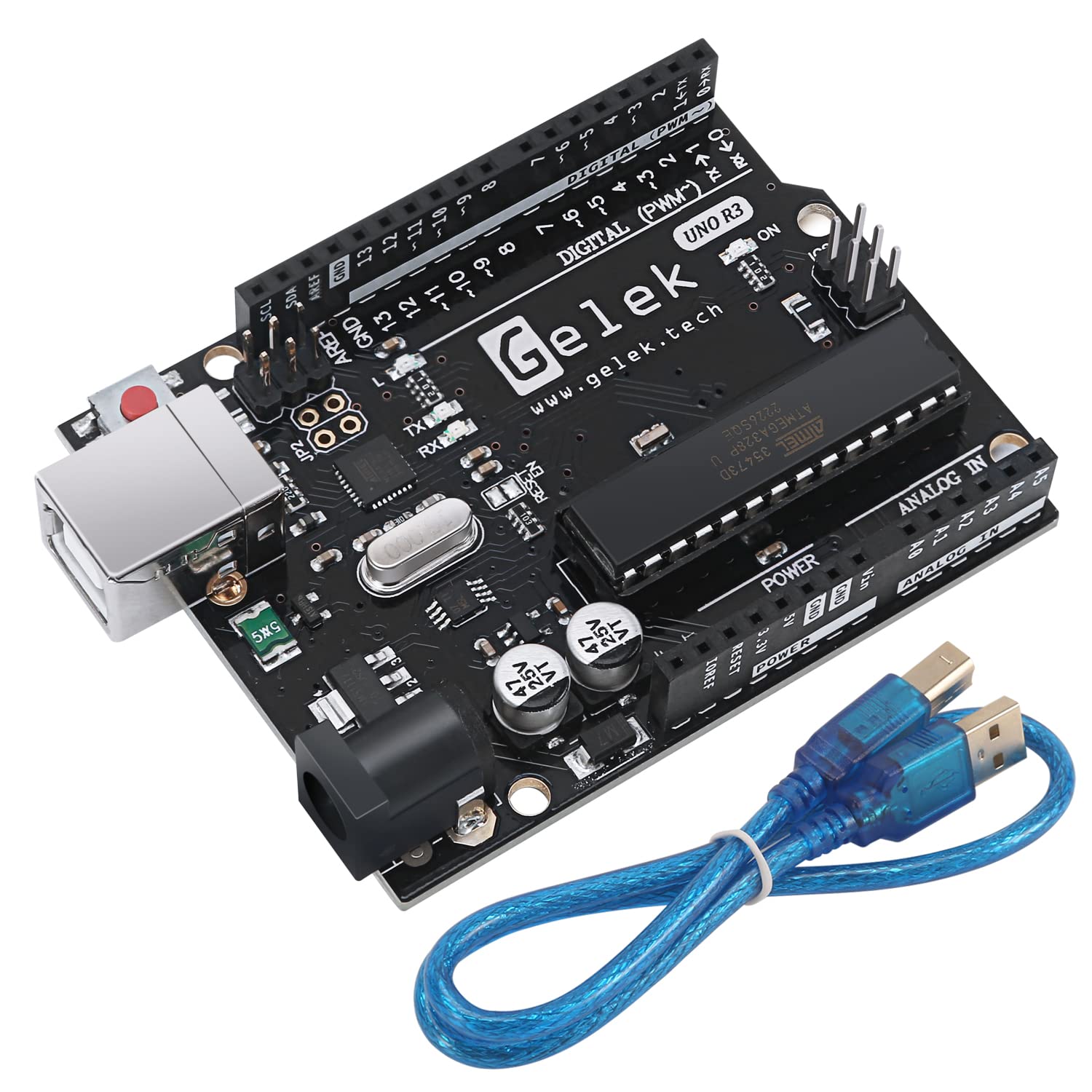 GELEK Arduino用UNO R3 マイコンボード Arduinoと互換 開発ボード ATmega328P + ATmega16U2 (USB ケー..