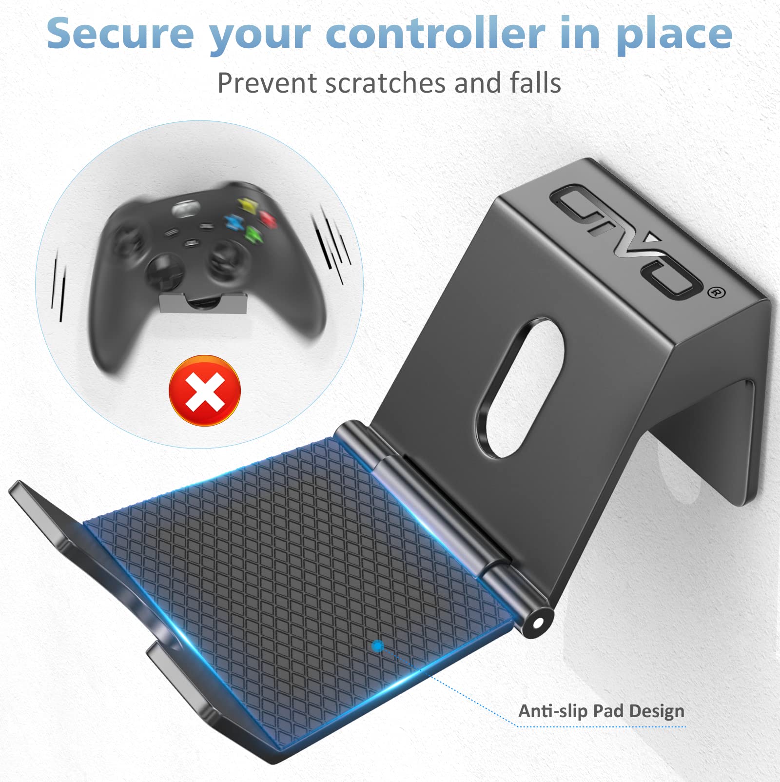 OIVO コントローラーウォールマウントホルダー PS3/PS4/PS5/Xbox 360/Xbox One/S/X/Elitee/Series S/Series Xコントローラー用 プロコントローラー 折りたたみ式壁マウント ビデオゲームコントローラーヘッドフォン用 4個パック