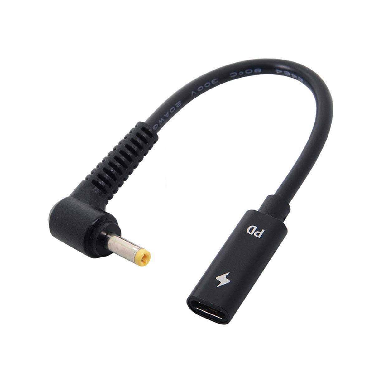 Cablecc Type C USB-Cメス入力、DC 4.0 * 1.7mm電源PD充電ケーブル、ラップトップ18-20Vに適合