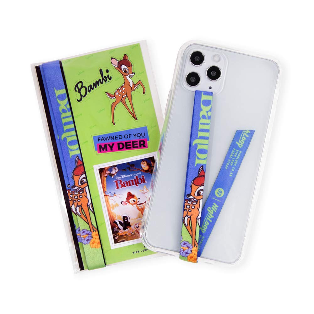  ハイループ スマホケース ハンドストラップ フィンガーストラップ 落下防止 ワイヤレス充電対応 phonestrap ディズニー (D_028バンビ)