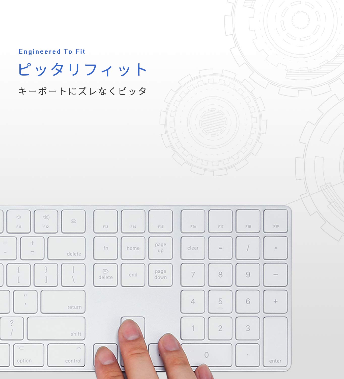 Digi-Tatoo Magic Keyboard カバー 対応 英語US配列 キーボードカバー for Apple iMac Magic Keyboard (テンキー付き, MQ052J/A A1843, Bluetooth Lightningポート ワイヤレス) 高い透明感 TPU材质 防水防塵カバー 保護カバー キースキン