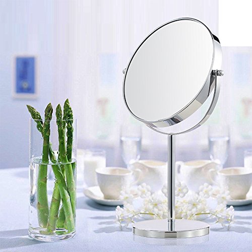 Cerdeco 中型サイズ シンプルデザイン 真実の両面鏡DX 5倍拡大鏡 360度回転 卓上ミラー スタンドミラー メイク 化粧道具 (M・鏡面200mmΦ,...