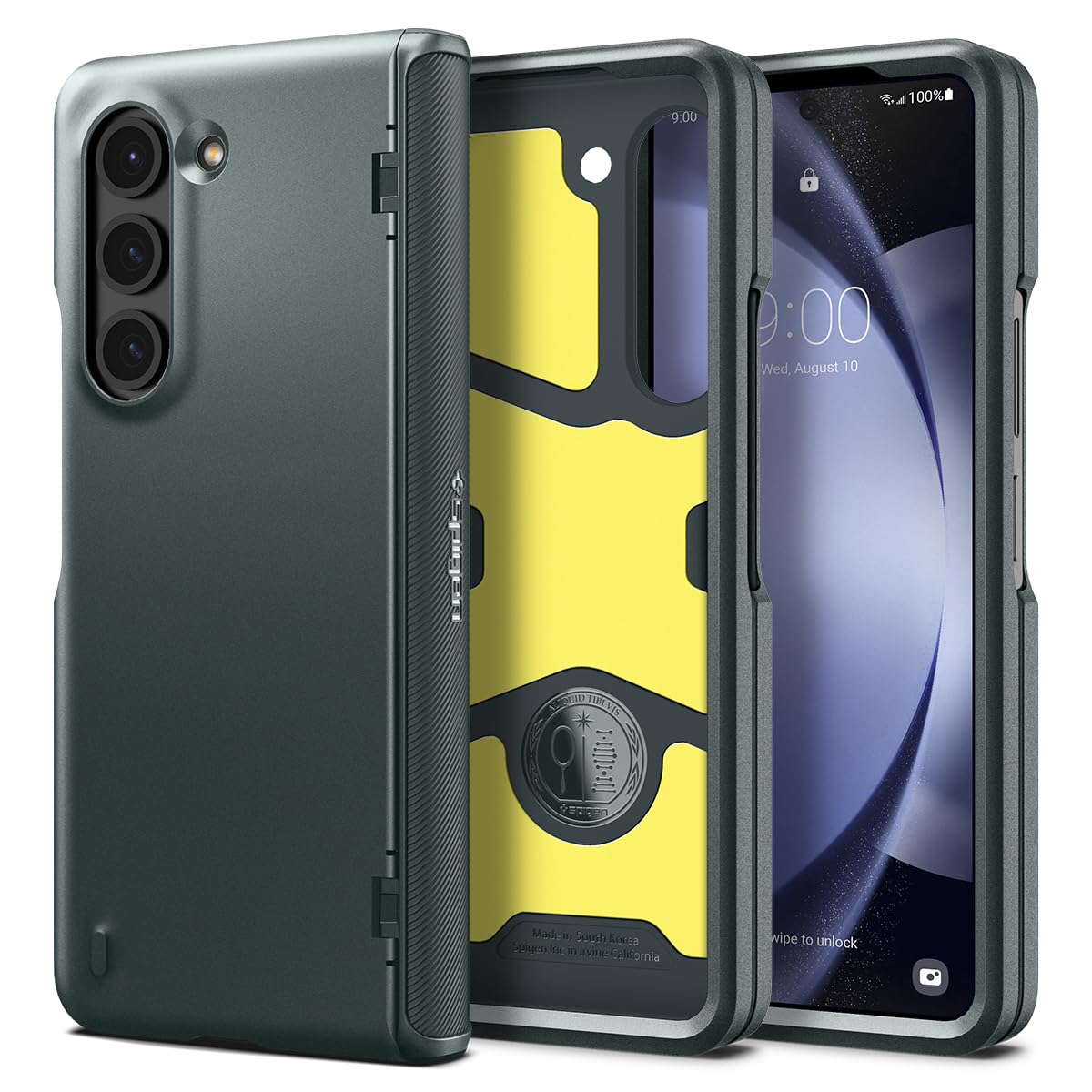 Spigen Galaxy Z Fold5 ケース [ SC-55D | SCG22 ] フルカバー 2重構造 [TPU+PC] 最大90％ 衝撃吸収 米軍MIL規格取得 耐衝撃 ワイヤレス充電対応 スリム・アーマー Pro ACS06212 (アビス・グリーン)