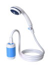 ポータブルシャワー 、アウトドアシャワー、 電動シャワー,水流量段階調節可能,4800mAh充電電池を内蔵,室内/室外でのシャワー、洗車、ペット浴、木や花卉への水遣り、旅行とキャンプに適用する(青)