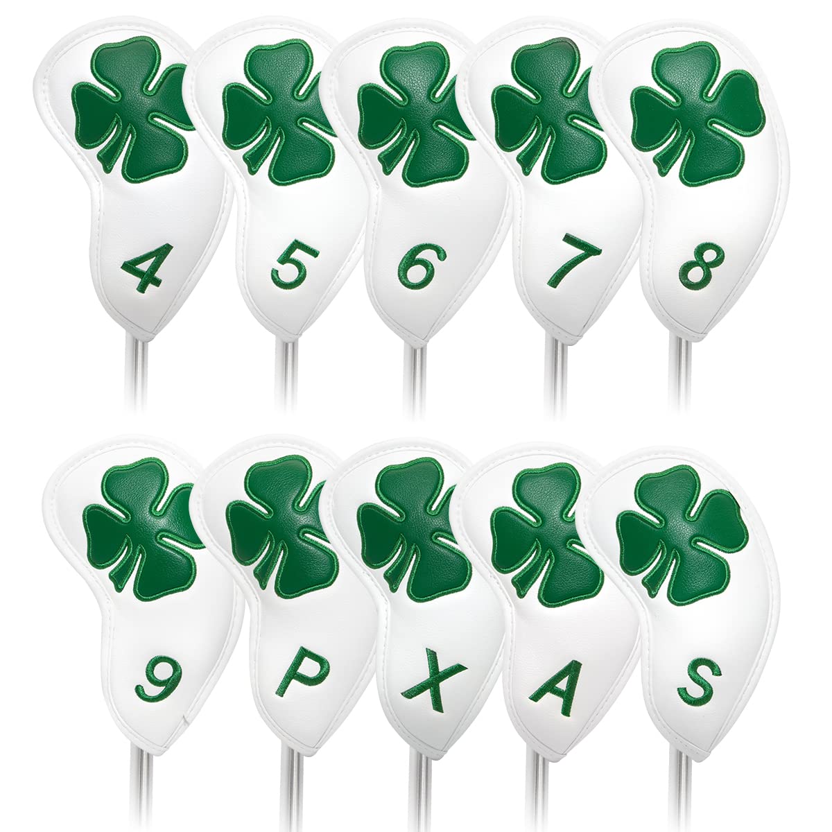 ゴルフアイアンカバー,ゴルフアイアン用ヘッドカバー 10枚セット ゴルフクラブヘッドカバー アイアン用 PUレザー製アイアン用ヘッドカバー ゴルフアイアンカバー...