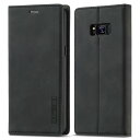 QLTYPRI Samsung Galaxy S8 Plus スマホケース 携帯ケース 手帳型 高級PUレザー 艶なしPU革 TPU バンパー カード収納 スタンド機能 マグネット 耐衝撃 全面保護 定番 おしゃれ 財布型 カバー - ブラック