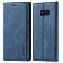 QLTYPRI Samsung Galaxy S8 Plus スマホケース 携帯ケース 手帳型 高級PUレザー 艶なしPU革 TPU バンパー カード収納 スタンド機能 マグネット 耐衝撃 全面保護 定番 おしゃれ 財布型 カバー - ネービー