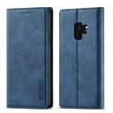 QLTYPRI Samsung Galaxy S9 ケース ギャラクシー S9 ケース 手帳型 高級PUレザー 艶なしPU革 TPU バンパー カード収納 スタンド機能 マグネット 耐衝撃 全面保護 定番 おしゃれ 財布型 カバー - ネービー