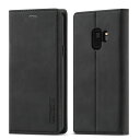 QLTYPRI Samsung Galaxy S9 Plus スマホケース 携帯ケース 手帳型 高級PUレザー 艶なしPU革 TPU バンパー カード収納 スタンド機能 マグネット 耐衝撃 全面保護 定番 おしゃれ 財布型 カバー - ブラック