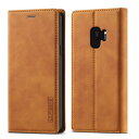 QLTYPRI Samsung Galaxy S9 Plus スマホケース 携帯ケース 手帳型 高級PUレザー 艶なしPU革 TPU バンパー カード収納 スタンド機能 マグネット 耐衝撃 全面保護 定番 おしゃれ 財布型 カバー - ブラウン