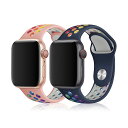 QLTYPRI コンパチブル Apple Watch バンド アップルウォッチ バンド 30mm 40mm 42mm 44mm シリコン製 ベルド ソフト 虹 ...