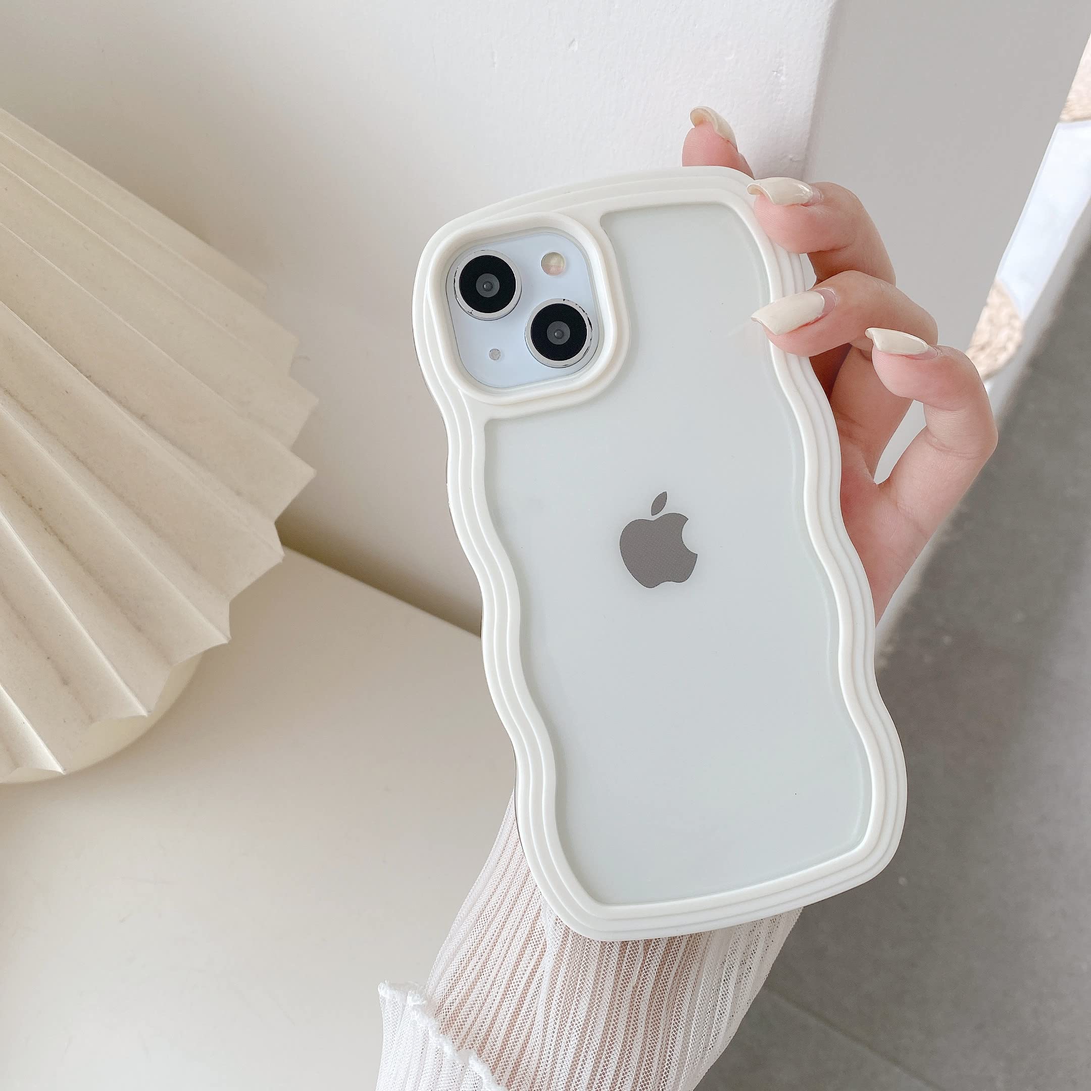 QLTYPRI iPhone XRケース クリア TPUカバー おしゃれ 韓国 可愛い 透明 薄型 軽量 耐衝撃 スマホケース ワイヤレス充電対応 ストラップホール付き アイフォン XR ケース 6.1インチ 対応 - ホワイト