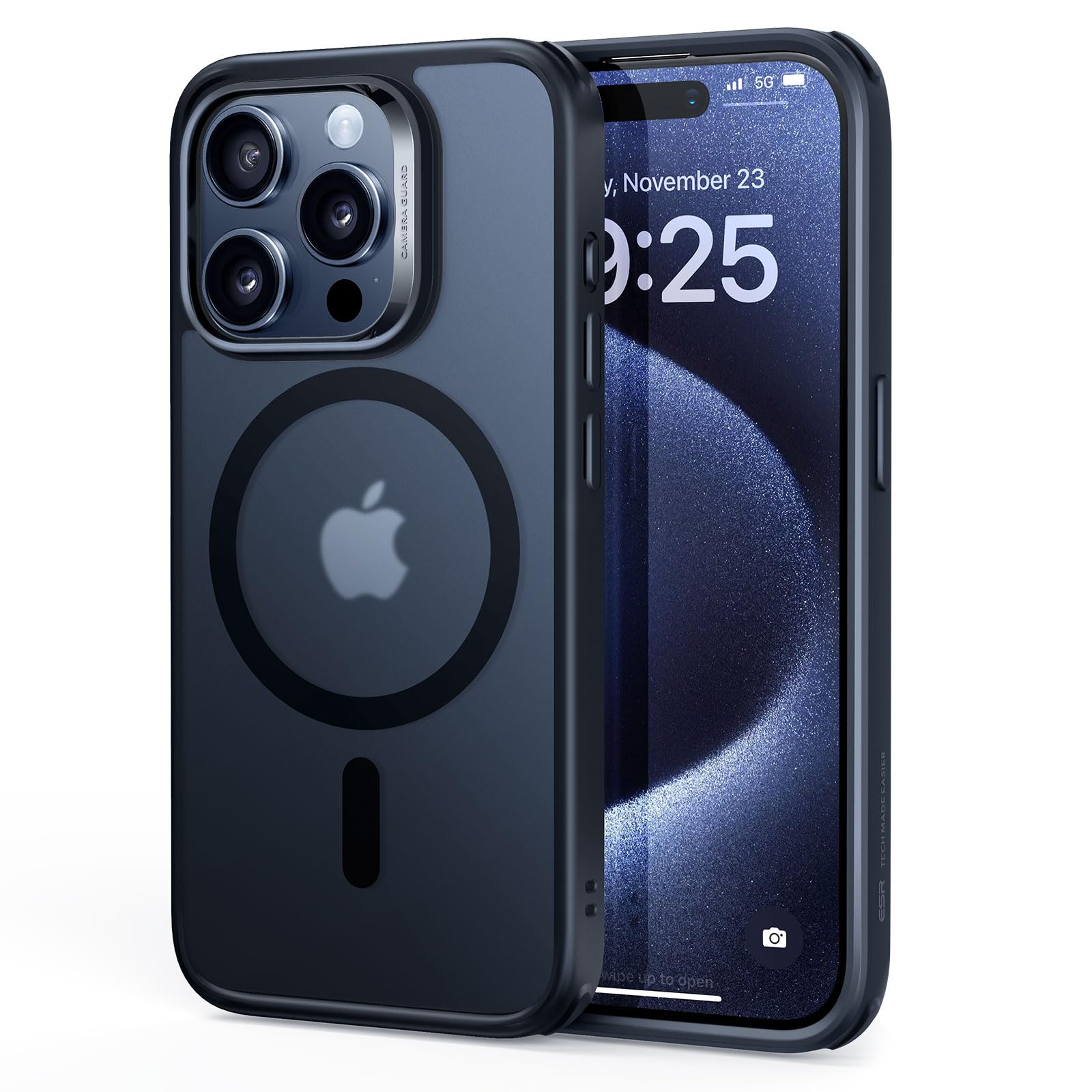 Rakuten - ESR for iPhone 15 Pro ケース MagSafe対応 米軍MIL規格の保護 耐黄変 傷に強い背面 iPhone 15 Pro用 磁気スマホケース つや消しブラック Classicシリーズ