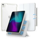 ESR ipad air 第5世代 ケース 2022 ハイブリッド 第4世代 2020 iPad 10.9インチ 取り外し可能なマグネットカバー 調節可能な縦置き/横置きスタンド機能 透明な背面シェル Pencil 2対応 オートスリープ/ウェイク対応 ホワイト