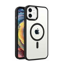 iphone11 ケース iphone11ケース magsafe対応 背面クリア アルミニウム合金ボタンとレンズ 米軍MIL規格 スマホカバー ワイヤレス充電 アイホン11 クリア 超耐衝撃 ストラップホール付き PinLiSheng(Black, iPhone 11)