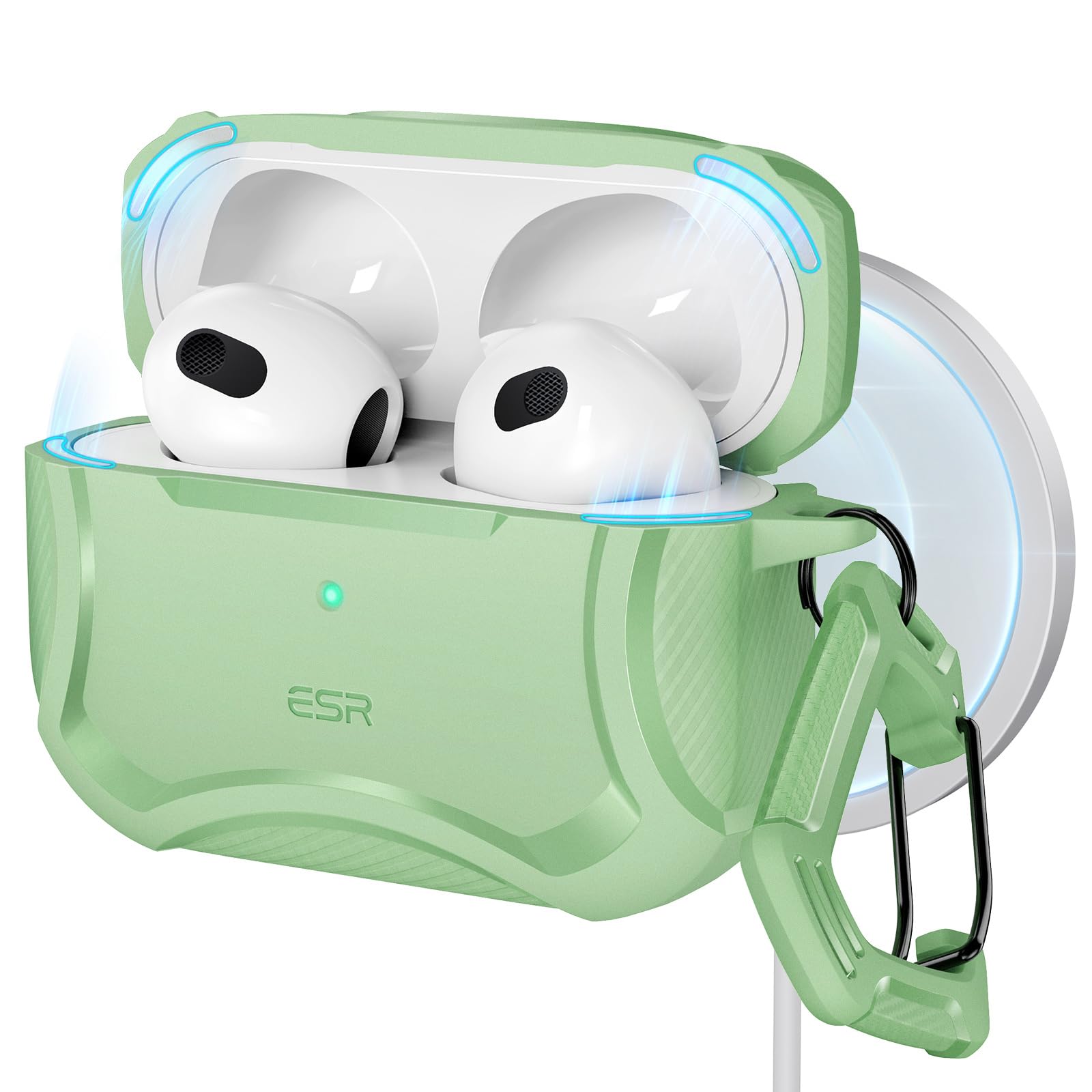 ESR AirPods Pro2 P[X MagSafeΉ AirPods Pro 2/1 (2023/2022/2019) HaloLockt(USB-C/LightningP[uΉ)A͂ȗh~ACtWACgO[