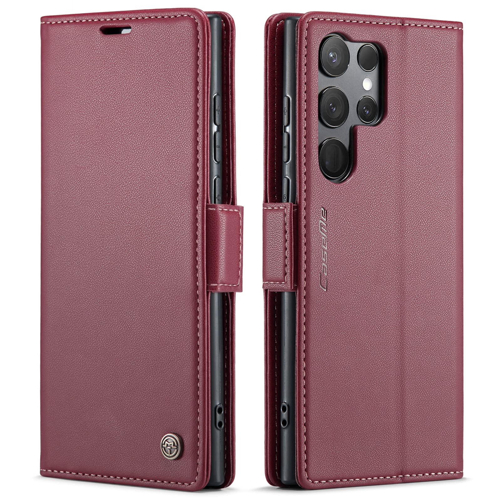 QLTYPRI Samsung Galaxy S23 Ultra ケース 手帳型 SC-52D/SCG20 ケース 上質PUレザー 財布型 スマホケース ギャラクシー S23 Ultra ケース 手帳型 携帯カバー カード収納 スマグネット式 タンド機能付き 耐衝撃 全面保護 軽量薄型 着脱しやすい ワイヤレス充電対応 Samsung G