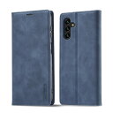 QLTYPRI Samsung Galaxy A54 5G ケース ギャラクシー A54 ケース 手帳型 高級PUレザー 艶なしPU革 TPU バンパー カード収納 スタンド機能 マグネット 耐衝撃 全面保護 定番 おしゃれ 財布型 カバー - ネービー