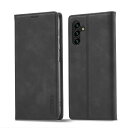 QLTYPRI Samsung Galaxy A54 5G ケース ギャラクシー A54 ケース 手帳型 高級PUレザー 艶なしPU革 TPU バンパー カード収納 スタンド機能 マグネット 耐衝撃 全面保護 定番 おしゃれ 財布型 カバー - ブラック