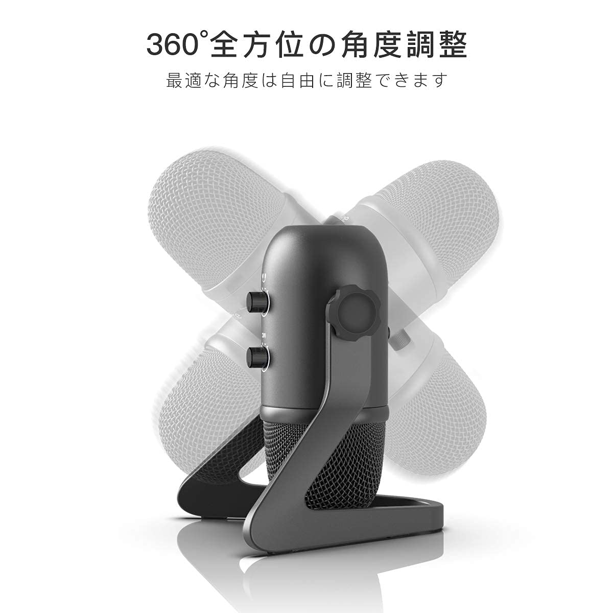 FIFINE USBマイク コンデンサーマイク 単一指向性 3.5mmイヤホン端子付き 入力出力の音量調整可能 回転マイクスタンド角度360°調整でき ABタイプUSBケーブル パソコ・