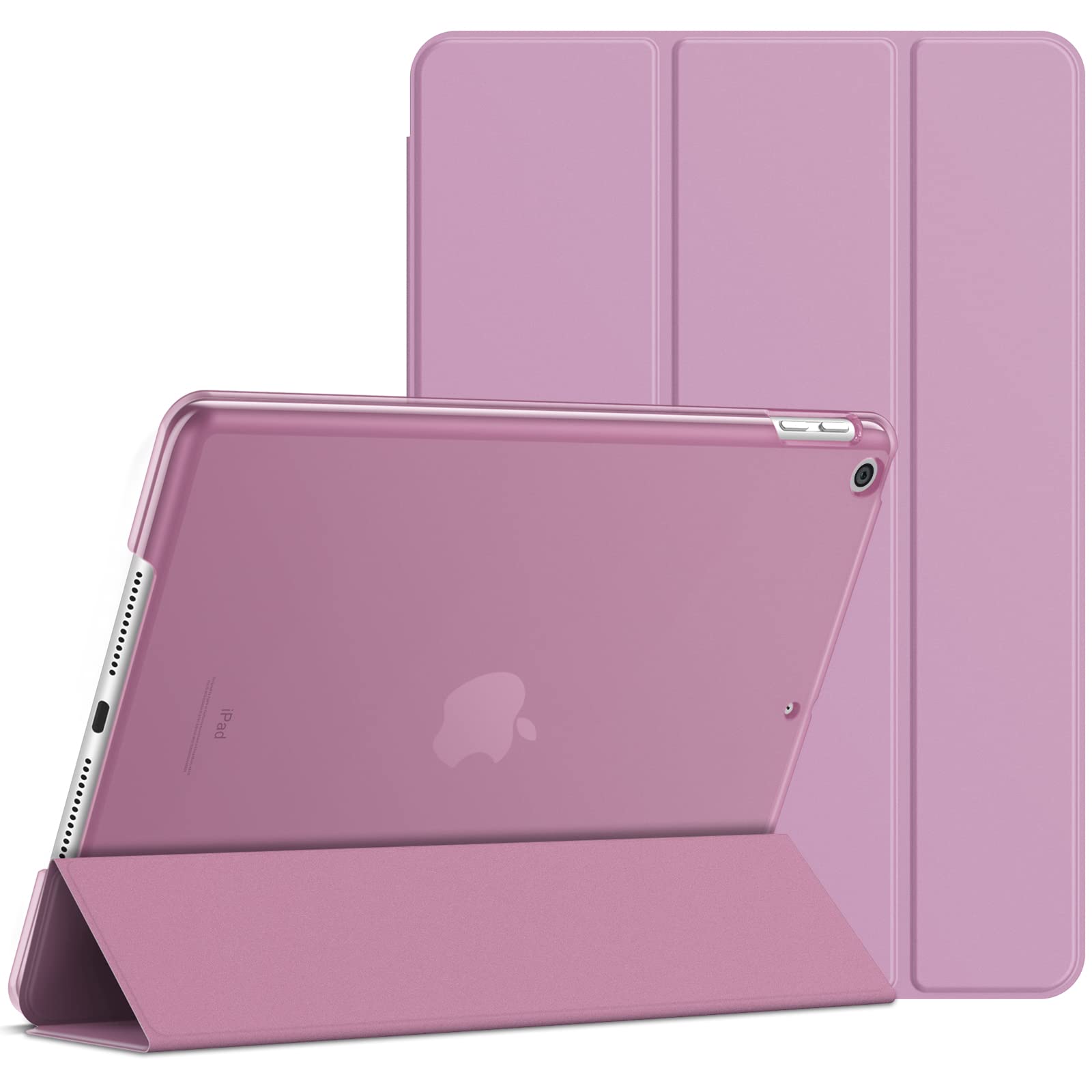 Display Covers - JEDirect iPad 9.7インチ (第6/5世代用) ケース PUレザー 三つ折スタンド オートスリープ機能 (ピンク)