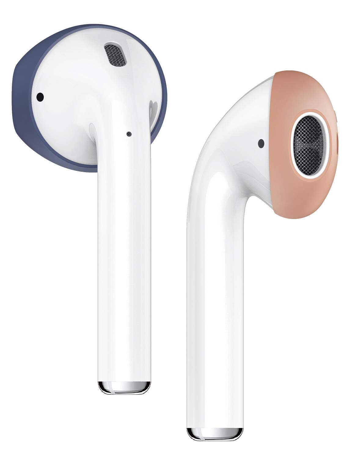 elago AirPods 対応 イヤーピース つけたまま 充電可能 イヤホン 落下防止 アクセサリー 極薄 シリコン イヤホンカバー 左右セット×2カラー AirPods1 / AirPods2 Wireless Charging Case エアーポッズ 対応 SECURE FIT ジーンインディゴ/ピーチ