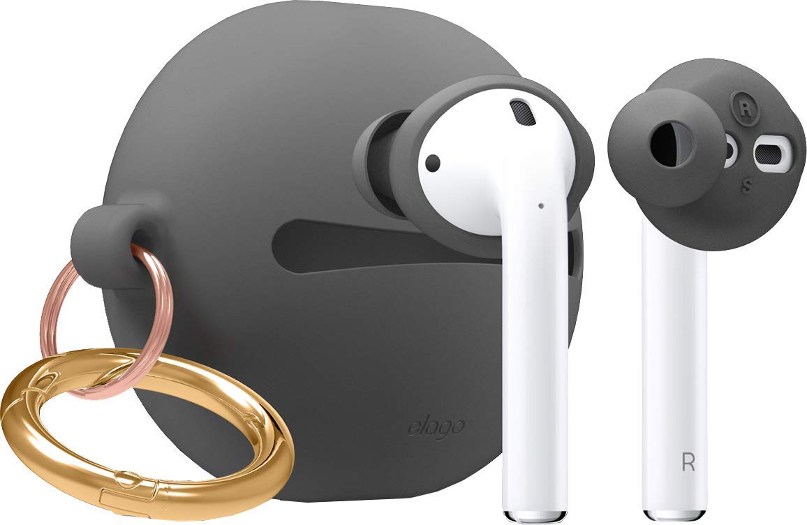 elago AirPods Ή C[s[X Ji ^ Cz h~ ANZT[ C[`bv ^їp VR P[X t 2TCY ~ 2Zbg [ AirPods1 / AirPods2 Wireless Charging Case GA[|bY Ή ] EARBUDS BASIC POUCH O[