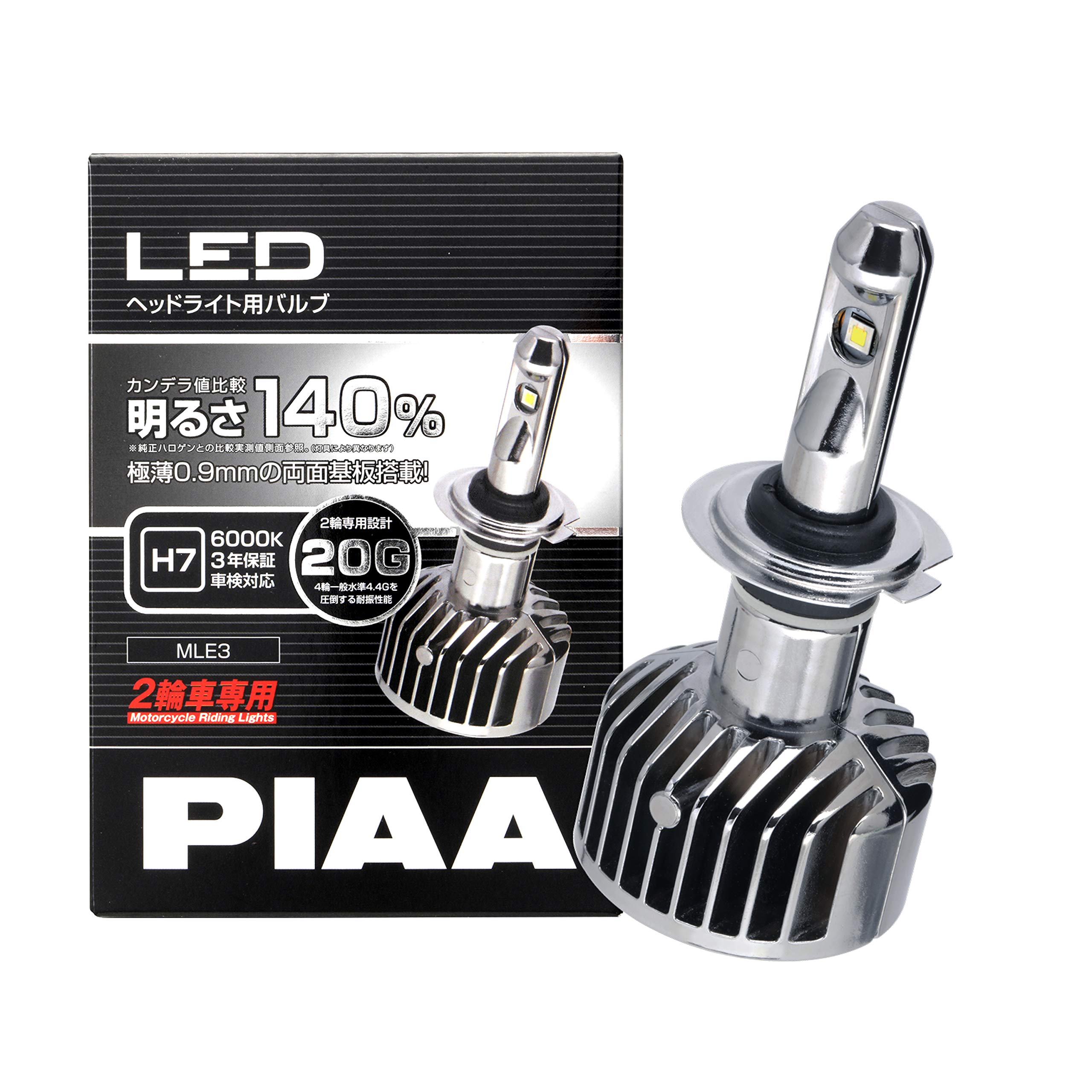 PIAA(ԥ) 2ؼ إåɥ饤LEDХ 6000K H7  12V23W ָб MLE3